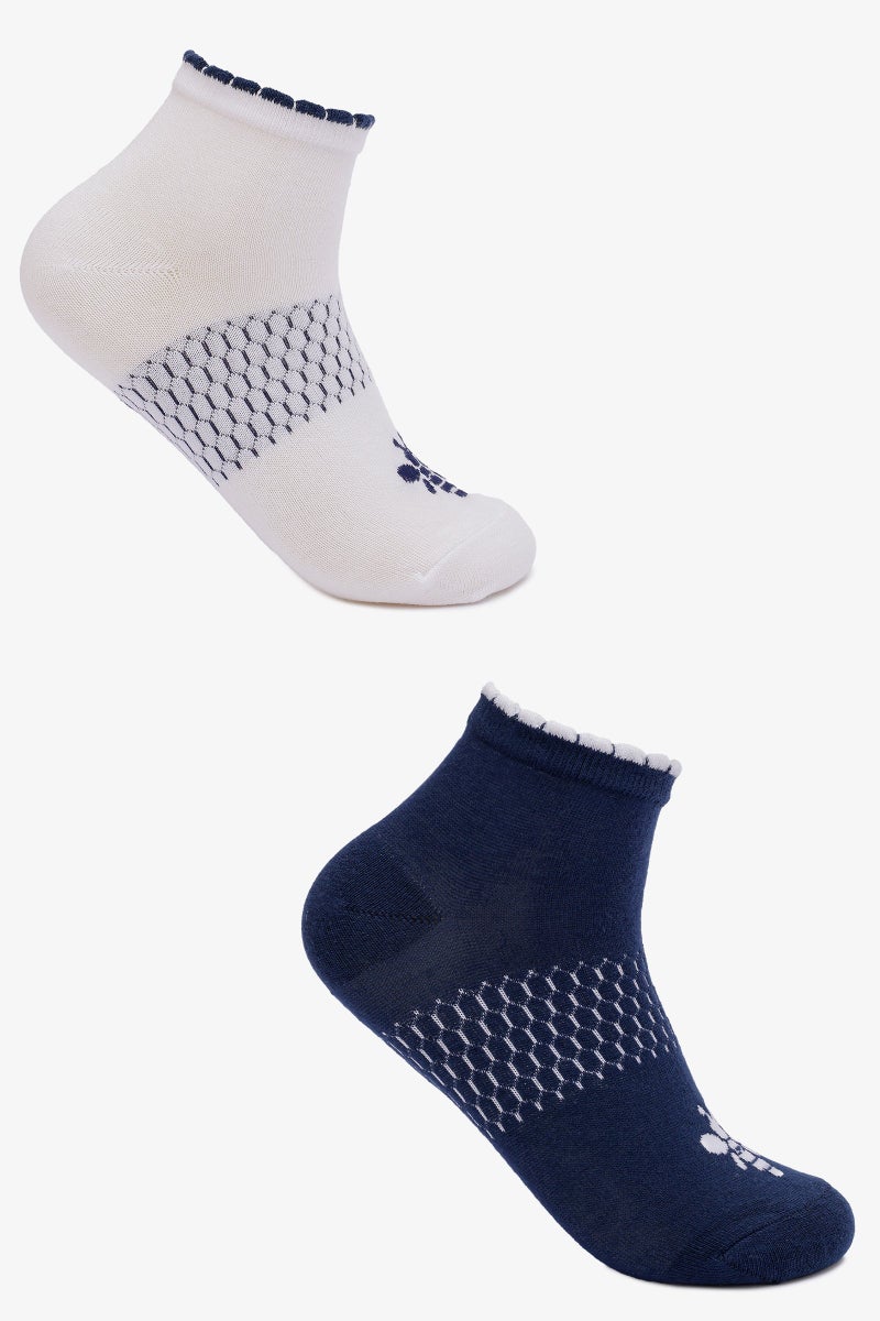 Carina Beehive Print Socks - 2 Pairs - Image 2